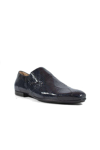 Cesare Paciotti Luxury Italian Men's Designer Shoes Ayer Lux Navy Leather Loafers (CPM2622)