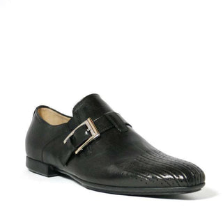 Cesare Paciotti Luxury Italian Baby Horse Black Buckled Nappa Loafers (CPM2313)