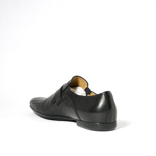 Cesare Paciotti Luxury Italian Baby Horse Black Buckled Nappa Loafers (CPM2313)
