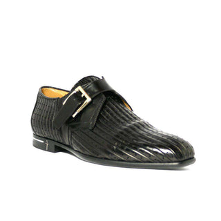 Cesare Paciotti Luxury Italian Baby Lux Black Buckled Nappa Loafers (CPM2330)