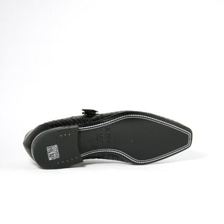 Cesare Paciotti Luxury Italian Baby Lux Black Buckled Nappa Loafers (CPM2330)