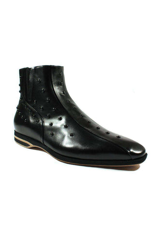Cesare Paciotti Luxury Italian Men's Designer Shoes Baby Lux Black Leather Boots (CPM2408)