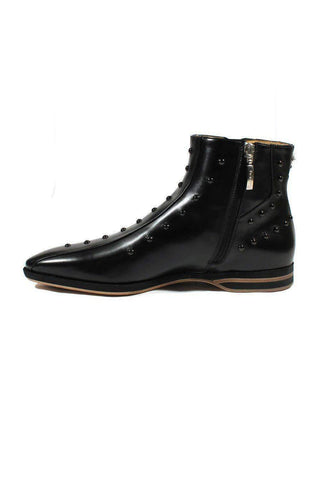 Cesare Paciotti Luxury Italian Men's Designer Shoes Baby Lux Black Leather Boots (CPM2408)