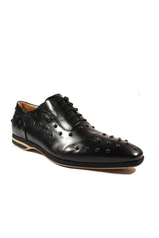 Cesare Paciotti Luxury Italian Men's Designer Shoes Baby Lux Black Leather Oxfords (CPM2411)