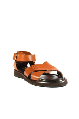 Cesare Paciotti Luxury Italian Men's Designer Shoes Biscotto Buckle Logo Leather Sandals (CPM2377)