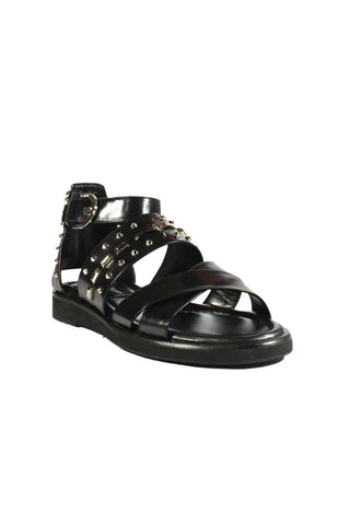 Cesare Paciotti Luxury Italian Men's Designer Shoes Black Leather Studded Gladiator Sandals (CPM2373