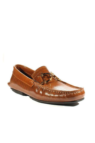 Cesare Paciotti Luxury Italian Men's Designer Shoes Brown Glass Leather Moccasins (CPM2351)
