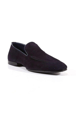 Cesare Paciotti Luxury Italian Men's Designer Shoes Camoscio Navy Suede Loafers (CPM3129)
