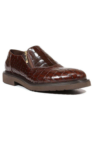 Cesare Paciotti Luxury Italian Men's Designer Shoes Cocco Lux T Moro Rete Brown Loafers (CPM5001)