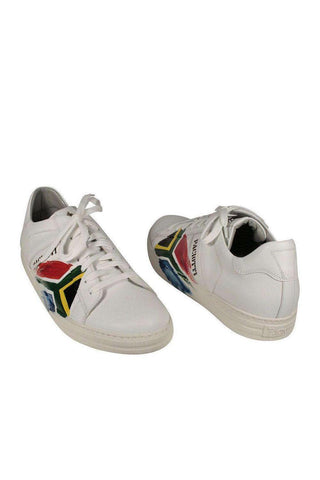 Cesare Paciotti Luxury Italian Men's Designer Shoes Flag Sports White Sneakers (CPM711)