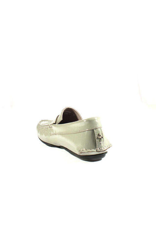 Cesare Paciotti Luxury Italian Men's Designer Shoes Fumo Textured Patent Moccasins (CPM2347)