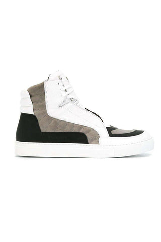 Cesare Paciotti Luxury Italian Men's Designer Shoes Granello Ice Gomm White Sneakers (CPM5006)