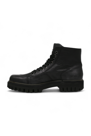 Cesare Paciotti Luxury Italian Men's Designer Shoes Hippie Black Leather Boots (CPM3075)