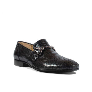 Cesare Paciotti Luxury Italian Italian Mens Shoes Magic Baby Black Struz Leather Loafers (CPM2618)-AmbrogioShoes