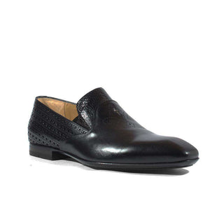Cesare Paciotti Luxury Italian Italian Mens Shoes Magic Baby Black Struz Leather Loafers (CPM2626)-AmbrogioShoes