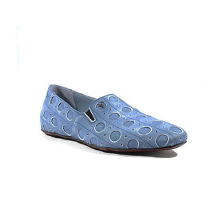 Cesare Paciotti Luxury Italian Italian Mens Shoes Nabuk Wash China Blue Loafers (CPM2605)-AmbrogioShoes
