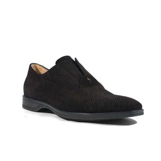 Cesare Paciotti Luxury Italian Italian Mens Shoes Vit Camoscio Black Suede Loafers (CPM2632)-AmbrogioShoes