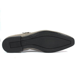 Cesare Paciotti Luxury Italian Italian Mens Shoes Vit Camoscio Fumo Grey Suede Loafers (CPM2624B)-AmbrogioShoes