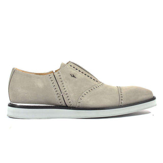 Cesare Paciotti Luxury Italian Italian Mens Shoes Vit Camoscio Fumo Suede Loafers (CPM2663)-AmbrogioShoes