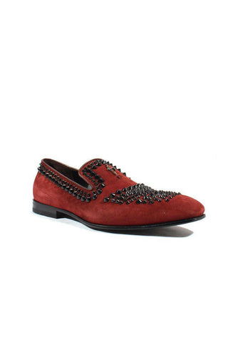 Cesare Paciotti Luxury Italian Men's Designer Shoes Kid Suede Melanzana Bordeaux Suede Loafers (CPM2501)