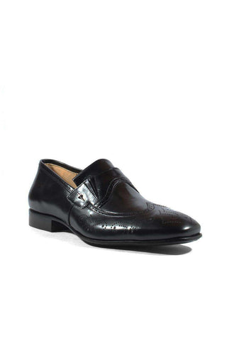 Cesare Paciotti Luxury Italian Men's Designer Shoes Magic Baby Black Leather Loafers (CPM2613)