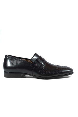 Cesare Paciotti Luxury Italian Men's Designer Shoes Magic Baby Black Leather Loafers (CPM2613)