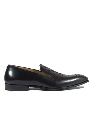 Cesare Paciotti Luxury Italian Men's Designer Shoes Magic Baby Black Leather Loafers (CPM2653)