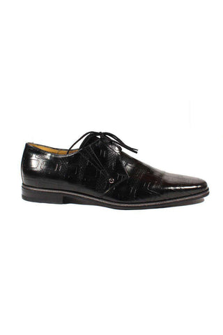 Cesare Paciotti Luxury Italian Men's Designer Shoes Magic Baby Black Leather Oxfords (CPM2418)