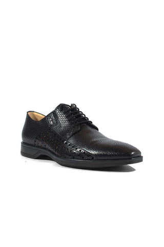 Cesare Paciotti Luxury Italian Men's Designer Shoes Magic Baby Black Leather Oxfords (CPM2634)