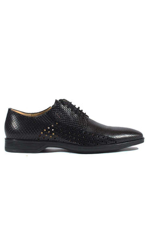 Cesare Paciotti Luxury Italian Men's Designer Shoes Magic Baby Black Leather Oxfords (CPM2634)