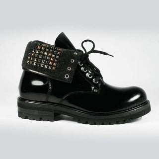 Cesare Paciotti Luxury Italian Men Shoes Baio Black Oasi Piombo Leather Boots (CPM2294)-AmbrogioShoes