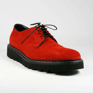Cesare Paciotti Luxury Italian Men Shoes Camoscio Red Suede Oxfords (CPM2235)-AmbrogioShoes