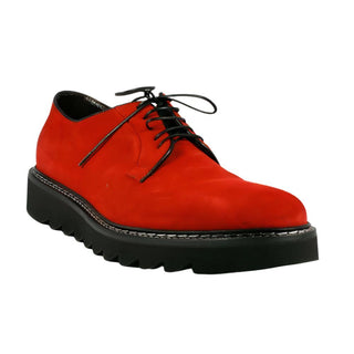 Cesare Paciotti Luxury Italian Men Shoes Camoscio Red Suede Oxfords (CPM2235)-AmbrogioShoes