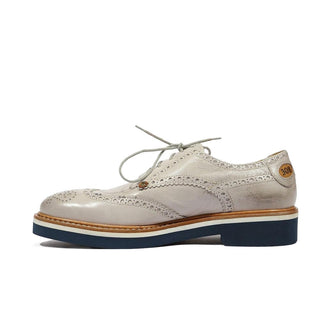 Cesare Paciotti Luxury Italian Men's 308 Madison China Grey Bone White Oxfords (CPM5301)-AmbrogioShoes