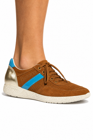 Cesare Paciotti Luxury Italian Men's 4US Cam Cuoio Lam Oro Brown Sneakers (CPM5318)