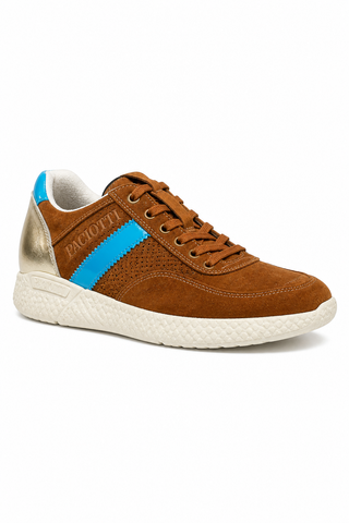 Cesare Paciotti Luxury Italian Men's 4US Cam Cuoio Lam Oro Brown Sneakers (CPM5318)