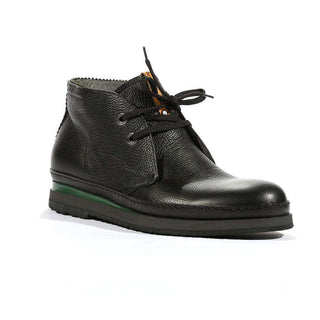 Cesare Paciotti Luxury Italian Mens Boots 4US Granello Black Cam Army Shoes (CPM5402)-AmbrogioShoes