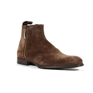 Cesare Paciotti Luxury Italian Mens Boots Suede Vit Camoscio Caffe Shoes (CPM5434)-AmbrogioShoes