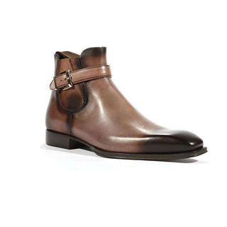 Cesare Paciotti Luxury Italian Mens Buckhold Boots Grey Two Tone Tamponato T Moro Shoes (CPM5456)-AmbrogioShoes