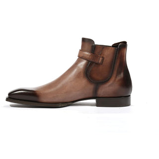 Cesare Paciotti Luxury Italian Mens Buckhold Boots Grey Two Tone Tamponato T Moro Shoes (CPM5456)-AmbrogioShoes