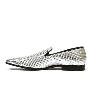 Cesare Paciotti Luxury Italian Men's Calamity Silver Loafers (CPM5353)-AmbrogioShoes