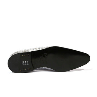 Cesare Paciotti Luxury Italian Men's Calamity Silver Loafers (CPM5353)-AmbrogioShoes