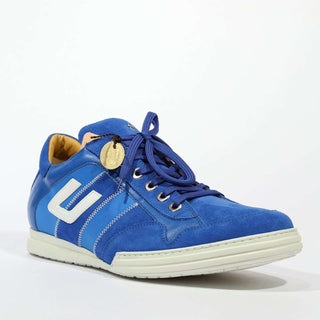 Cesare Paciotti Luxury Italian Men's Cam Denim White Blue White Sneakers (CPM5123)-AmbrogioShoes