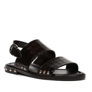 Cesare Paciotti Luxury Italian Men's Cocco Lux Black Sandals (CPM5106)-AmbrogioShoes