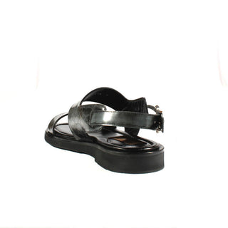 Cesare Paciotti Luxury Italian Mens Shoes Antique Fumo Glass Leather Gladiator Sandals (CPM2374)-AmbrogioShoes