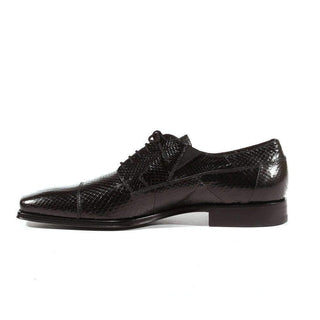 Cesare Paciotti Luxury Italian Men's Designer Shoes Ayer Lux Snake Embossed Black Oxfords (CPM3070)