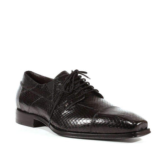 Cesare Paciotti Luxury Italian Mens Shoes Ayer Lux Python Print Black Oxfords (CPM3070)-AmbrogioShoes
