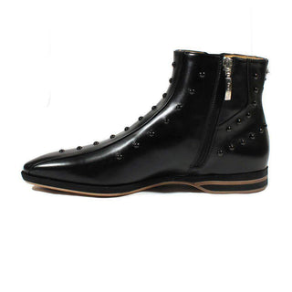 Cesare Paciotti Luxury Italian Mens Shoes Baby Lux Black Leather Boots (CPM2408)-AmbrogioShoes