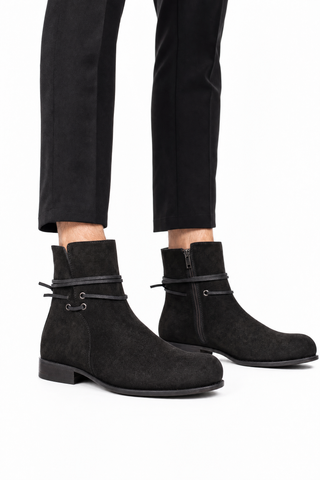 Cesare Paciotti Luxury Italian Men's Designer Shoes Black Suede Boots (CPM2019)