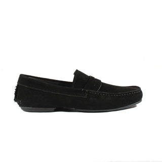 Cesare Paciotti Luxury Italian Mens Shoes Black Suede Moccasins (CPM2345)-AmbrogioShoes